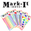 Mark-It brand logo with a collage of Mark-It product such as Mark-It Dots, Mark-It Transparent Dots and Mark-It Arrows.